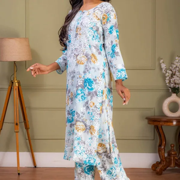 Sky_Blue_Floral_Mul_Cotton_Kurti_Set