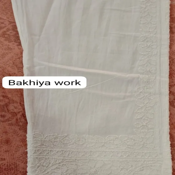 White_Hand_Embroidered_Chikankari_Lycra_Pant_With_Bakhiya_Work
