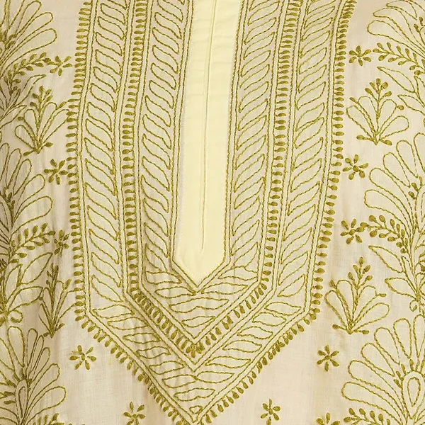 Lemon_Yellow_Hand_Embroidered_Chikan_Cotton_Kurti