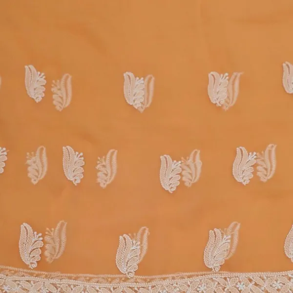 Pastel_Peach_Hand_Embroidered_Soft_Chiffon_Unstitched_Leaf_Chikankari_Suit_Set_With_Dupatta