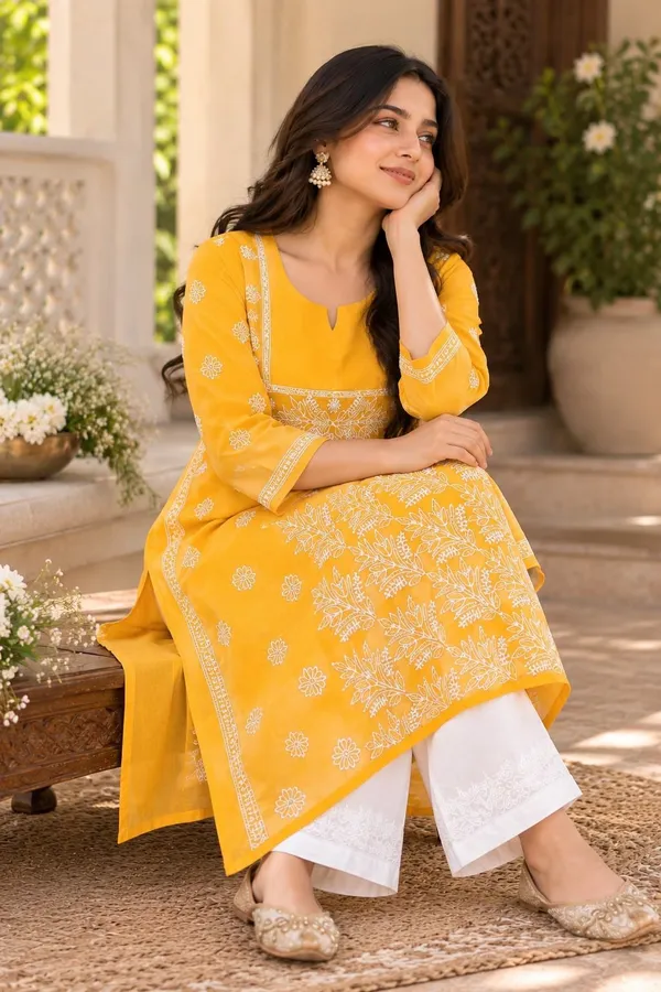 Mustard_Yellow_Voile_Cotton_Kurti