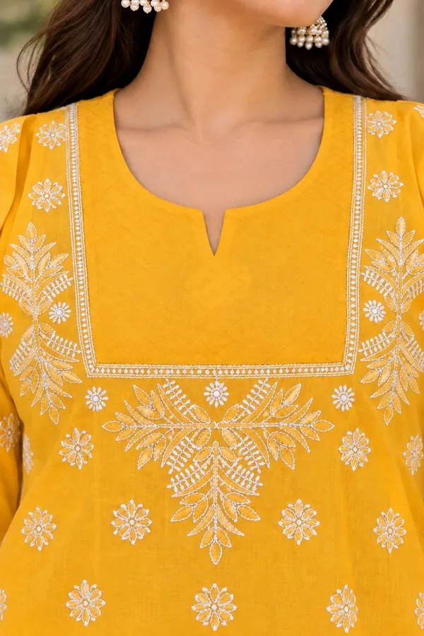 Mustard_Yellow_Voile_Cotton_Kurti