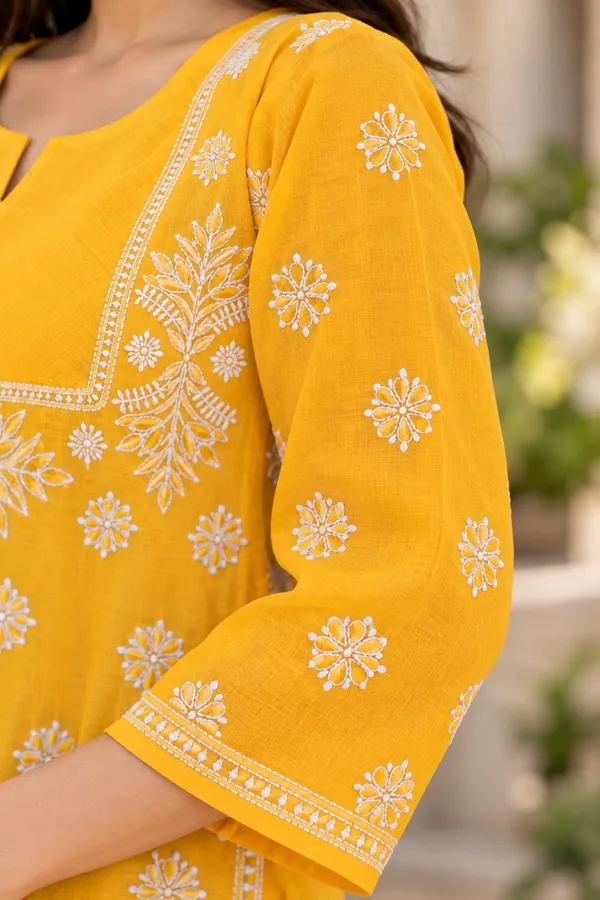 Mustard_Yellow_Voile_Cotton_Kurti