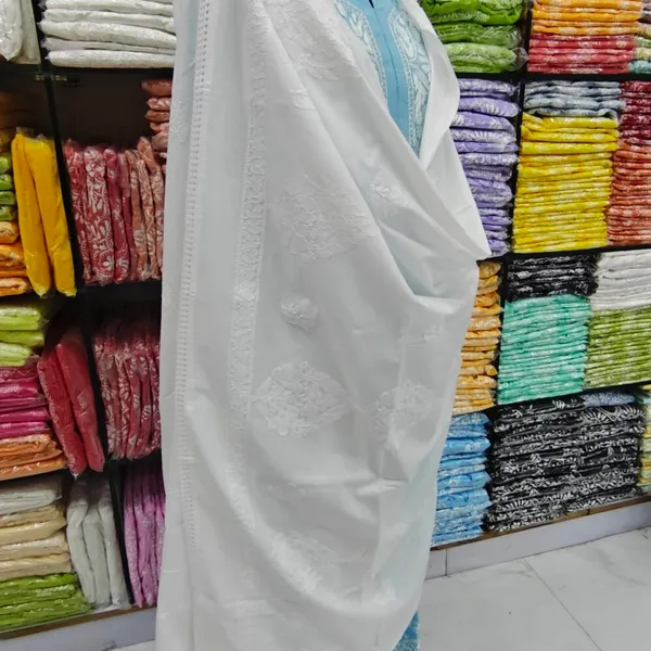 White_Hand_Embroidered_Lucknowi_Chikankari_Pure_Soft_Cotton_Dupatta