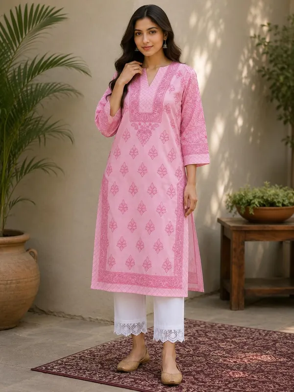 Soft_Pink_Handcrafted_Lucknowi_Chikan_Cotton_Kurti_With_Full_Jaal_Sleeves