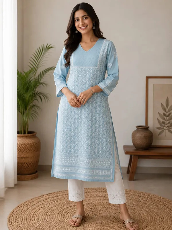 Sky_Blue_Kurti_Cotton_Full_Jaal_Work