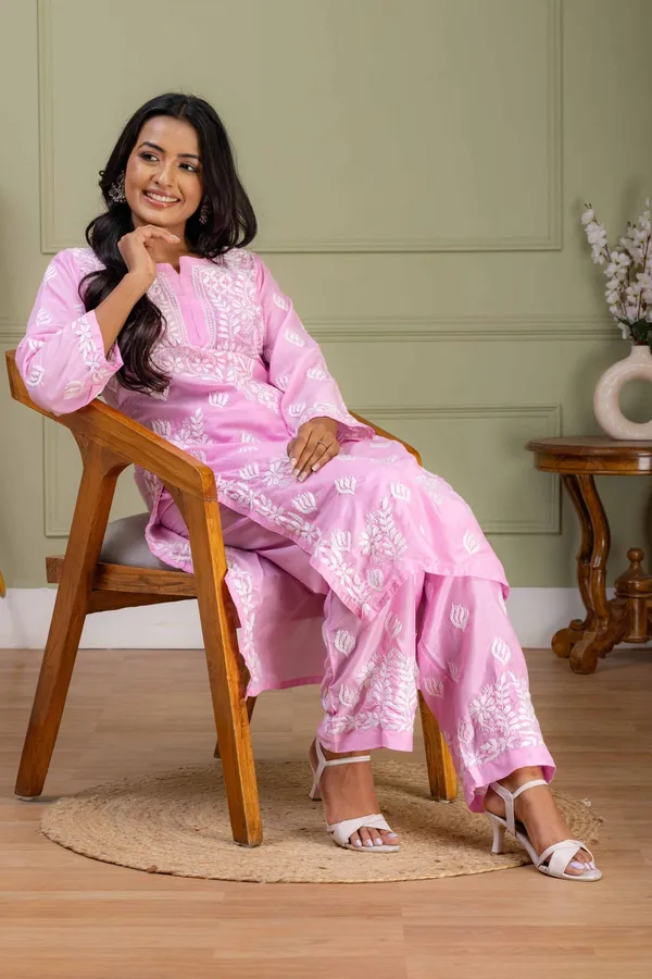 Pink_Muslin_Kurti_Set
