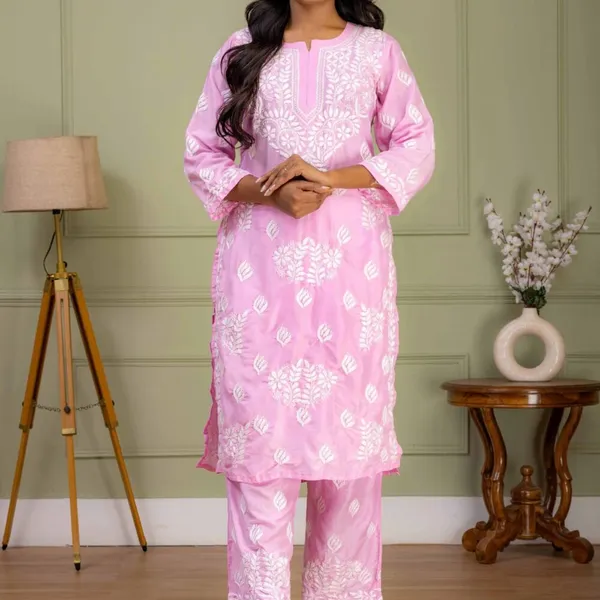 Pink_Muslin_Kurti_Set