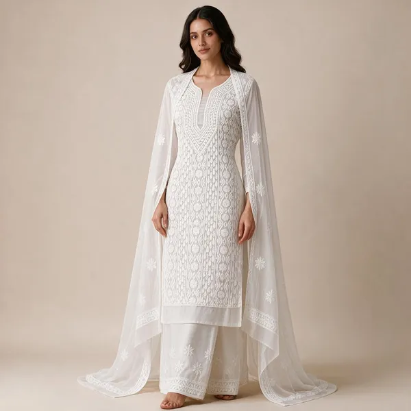 White_Chiffon_Front_Jaal_Suit_Piece_With_Dupatta