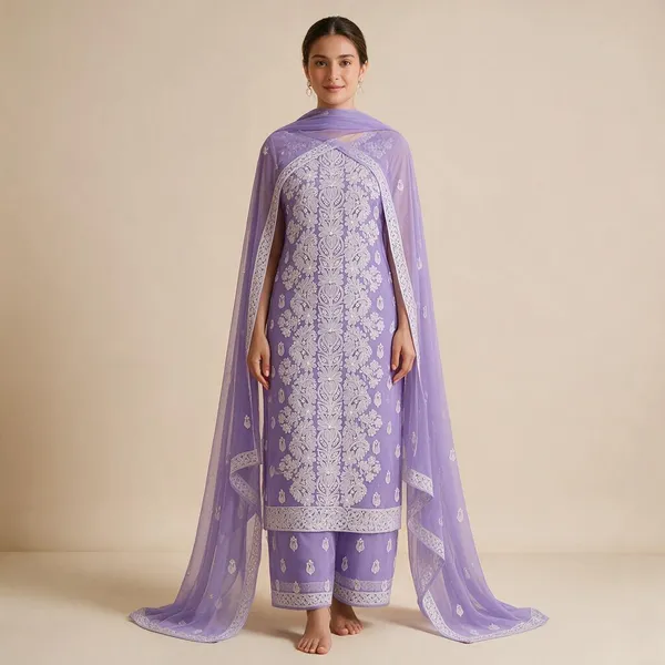Soft_Lavender_Hand_Embroidered_Soft_Chiffon_Unstitched_Garth_Chikankari_Suit_Set_With_Dupatta