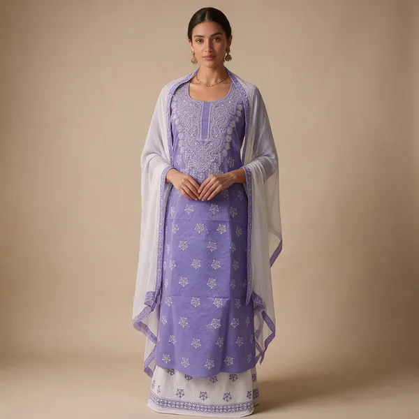 Lavender_Cotton_Suit_Piece_With_Contrast_Bottom_Chiffon_Dupatta