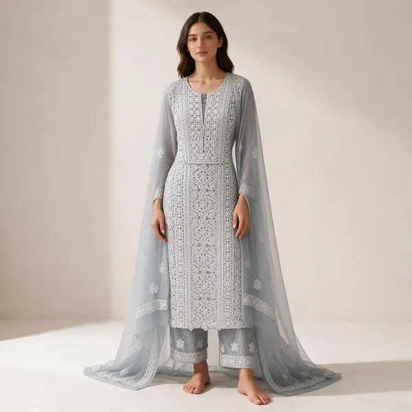 Ice_Blue_Suit_Piece_Chiffon_Jaal_With_Dupatta