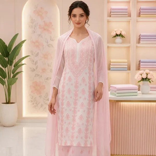 Blush_Pink_Hand_Embroidered_Soft_Cotton_Unstitched_Contrast_Chikan_Suit_Set