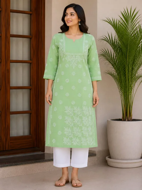 Mint_Green_Voile_Cotton_Kurti