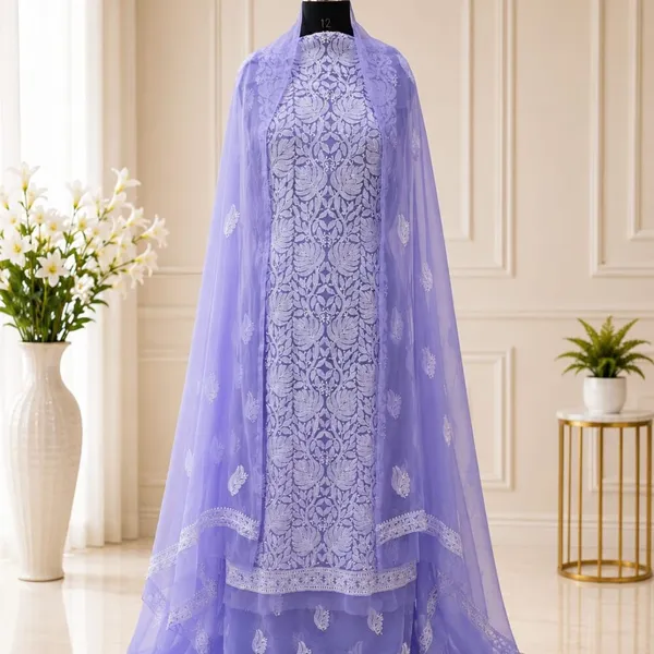 Lavender_Hand_Embroidered_Soft_Chiffon_Unstitched_Leaf_Chikankari_Suit_Set_With_Dupatta