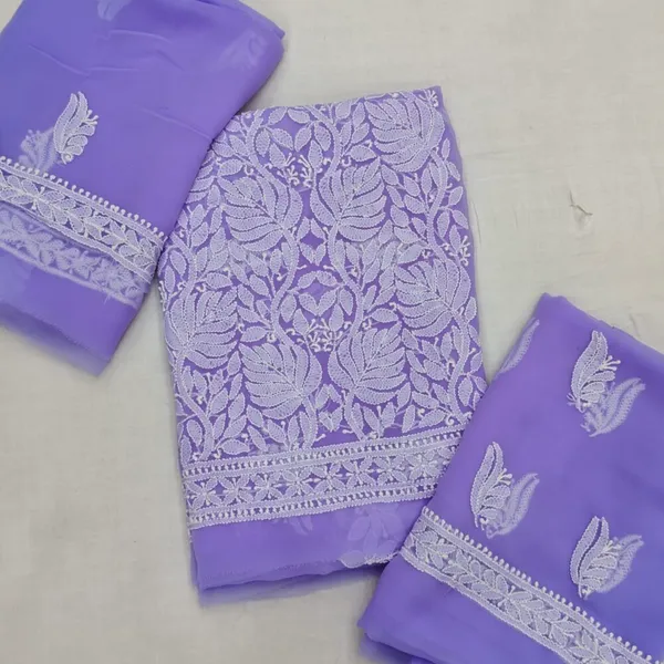 Lavender_Hand_Embroidered_Soft_Chiffon_Unstitched_Leaf_Chikankari_Suit_Set_With_Dupatta