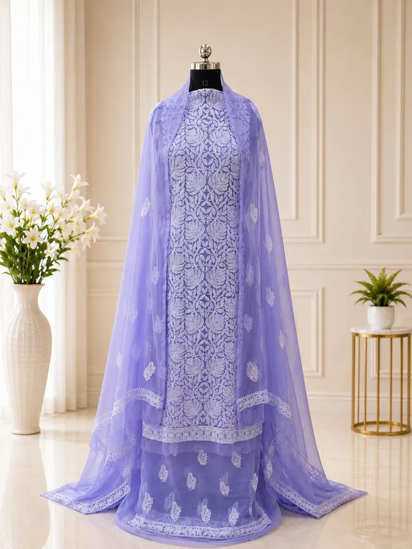Lavender_Hand_Embroidered_Soft_Chiffon_Unstitched_Leaf_Chikankari_Suit_Set_With_Dupatta
