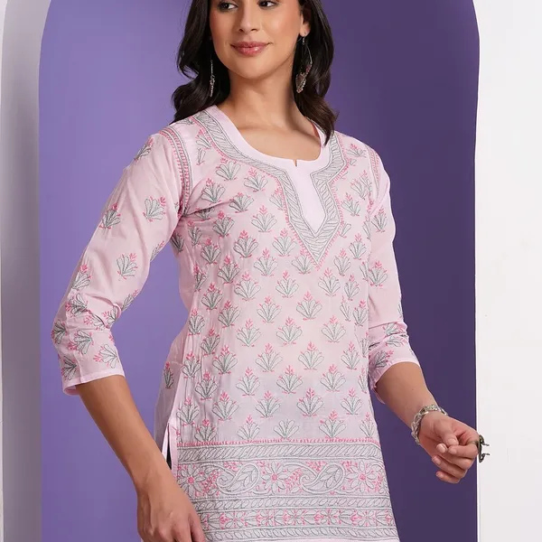 Baby_Pink_Hand_Embroidered_Chikan_Cotton_Top_With_Contrast_Thread_Work