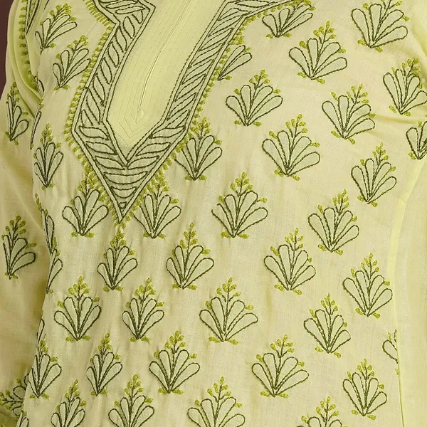 Pistachio_Green_Hand_Embroidered_Chikan_Cotton_Top_With_Contrast_Thread_Work