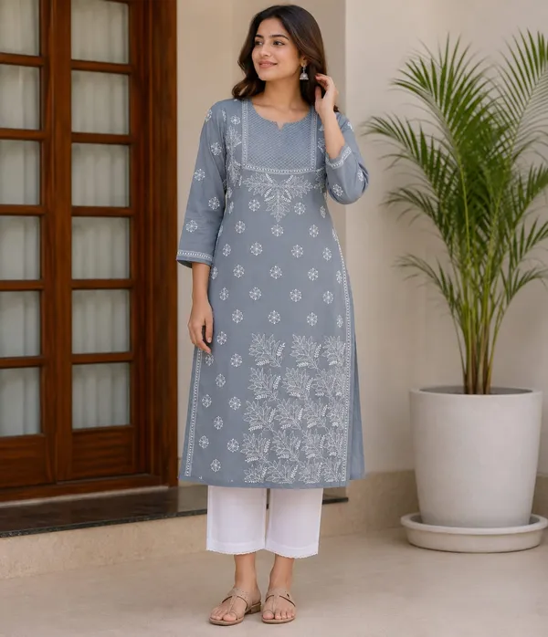 Slate_Grey_Voile_Cotton_Kurti