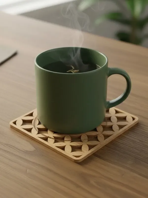 Light_Wood_Square_Coaster_Set_4_Pc_Interlocking_Flower_Of_Life_Pattern_Non_Slip_Table_Protection