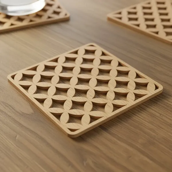 Light_Wood_Square_Coaster_Set_4_Pc_Interlocking_Flower_Of_Life_Pattern_Non_Slip_Table_Protection