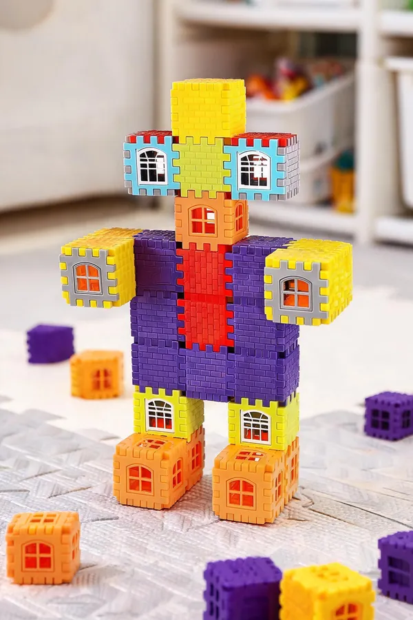 Playcraft_Multicolor_Interlocking_Castle_Figure_Building_Blocks_Set_Pack_Of_2