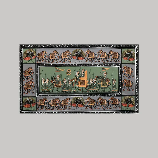 Miniature_Painting_Royal_Procession_Green_Background