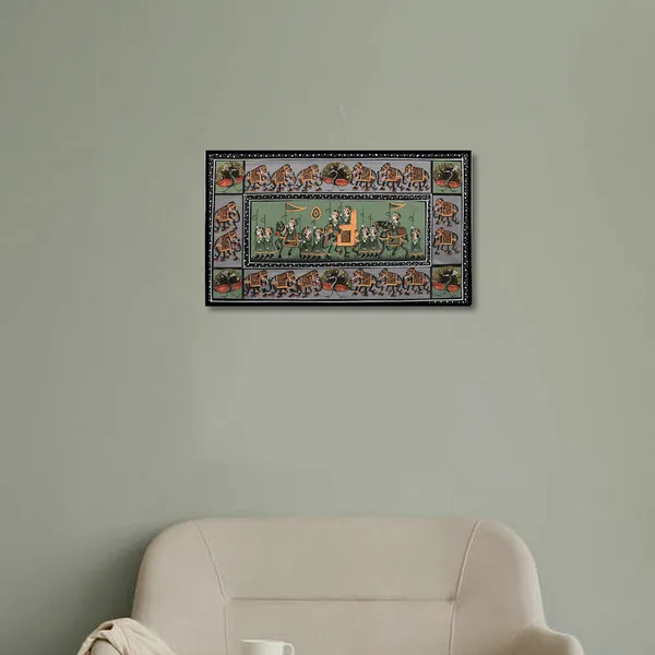 Miniature_Painting_Royal_Procession_Green_Background