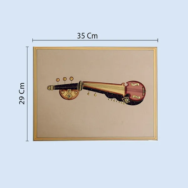 Miniature_Painting_Sarod_White_Border_Brown_Background