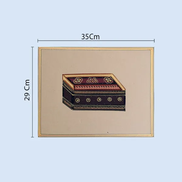 Miniature_Painting_Harmonium_White_Border_Brown_Background