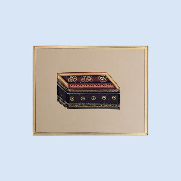 Miniature_Painting_Harmonium_White_Border_Brown_Background