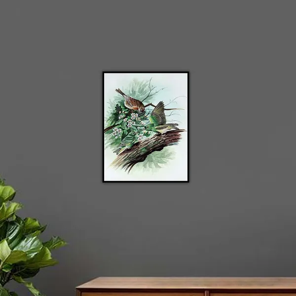 Handmade_Bird_Painting_Three_Birds_White_Border_White_Background