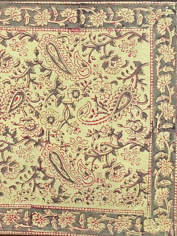 Hand_Blockprinted_Table_Runner_Green_Paisley_Design