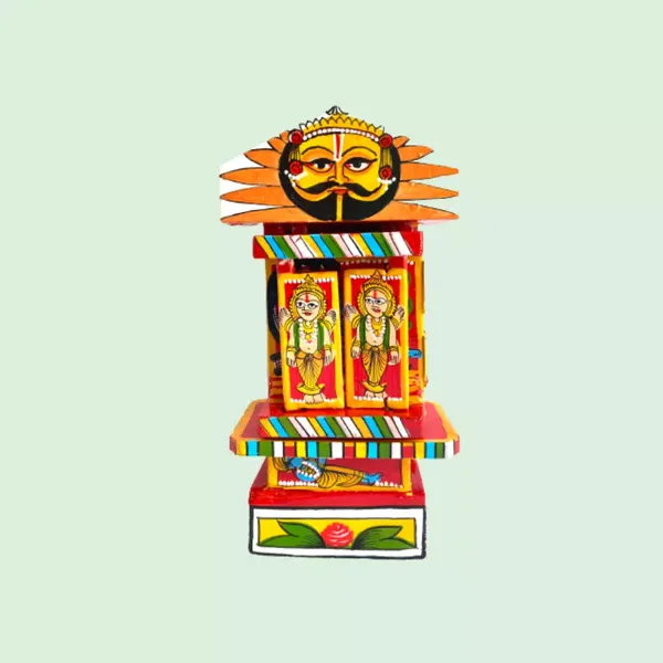 Rajasthani_Kaavad_Art_Ram_Krishna_Leela_7_Inches_Orange_Red_Color