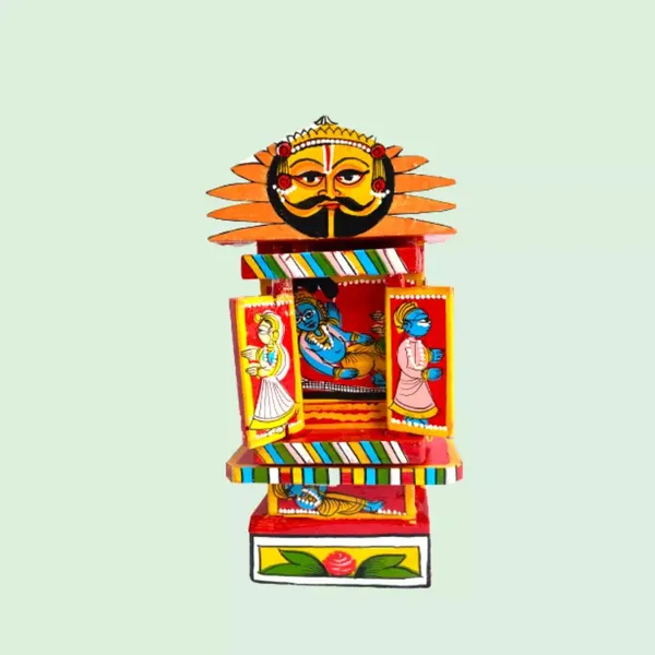 Rajasthani_Kaavad_Art_Ram_Krishna_Leela_7_Inches_Orange_Red_Color