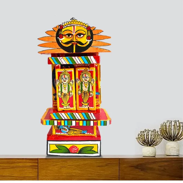 Rajasthani_Kaavad_Art_Ram_Krishna_Leela_7_Inches_Orange_Red_Color