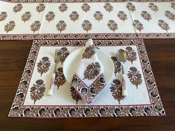 Hand_Blockprinted_Dining_Mats_Napkins_Runner_Set_Of_9_(1_Runner,_4_mats_and_4_napkins)
