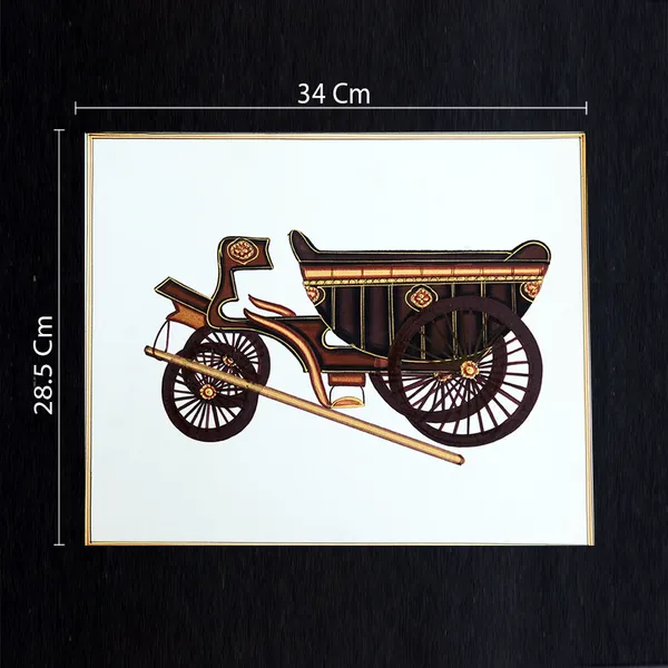 Rajasthani_Miniature_Handmade_Painting_Bagghi_Black_Border_White_Background