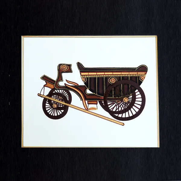 Rajasthani_Miniature_Handmade_Painting_Bagghi_Black_Border_White_Background