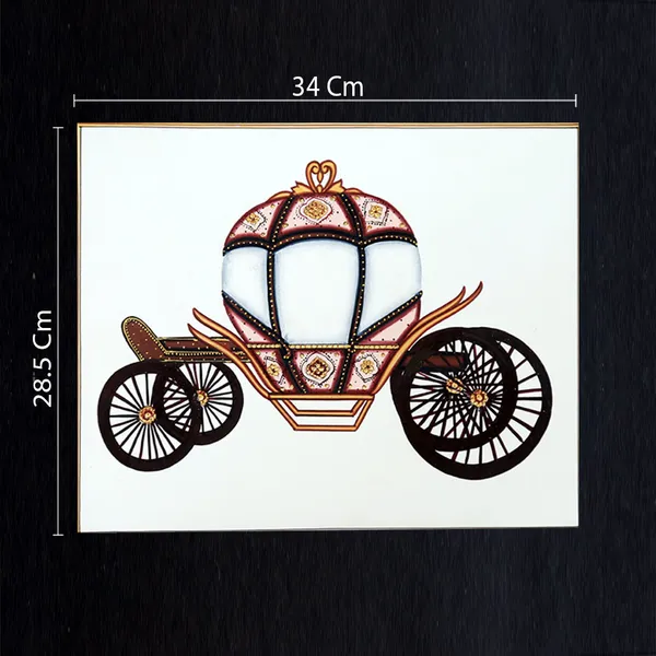 Rajasthani_Miniature_Handmade_Painting_Bagghi_Black_Border_White_Background