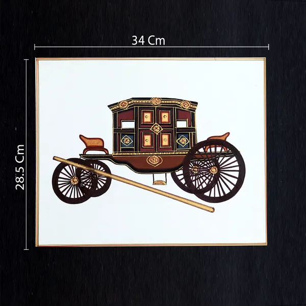 Rajasthani_Miniature_Handmade_Painting_Bagghi_Black_Border_White_Background