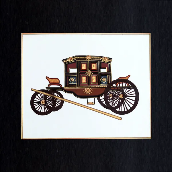 Rajasthani_Miniature_Handmade_Painting_Bagghi_Black_Border_White_Background