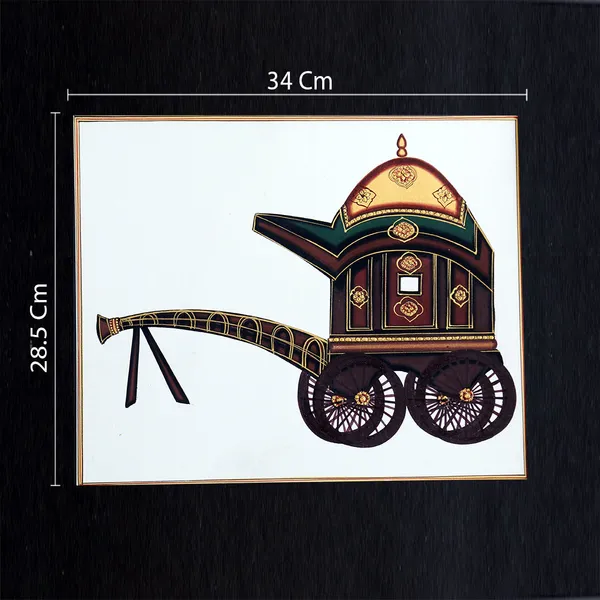 Rajasthani_Miniature_Handmade_Painting_Bagghi_Black_Border_White_Background