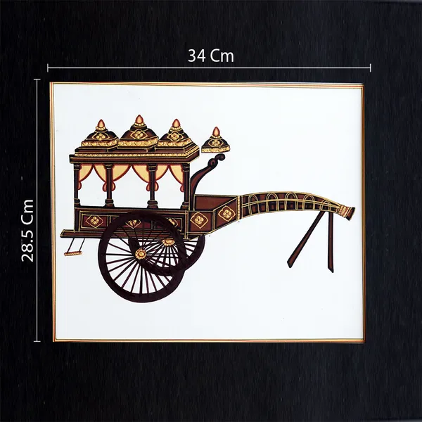 Rajasthani_Miniature_Handmade_Painting_Bagghi_Black_Border_White_Background