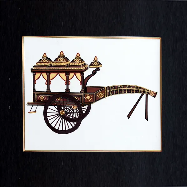 Rajasthani_Miniature_Handmade_Painting_Bagghi_Black_Border_White_Background