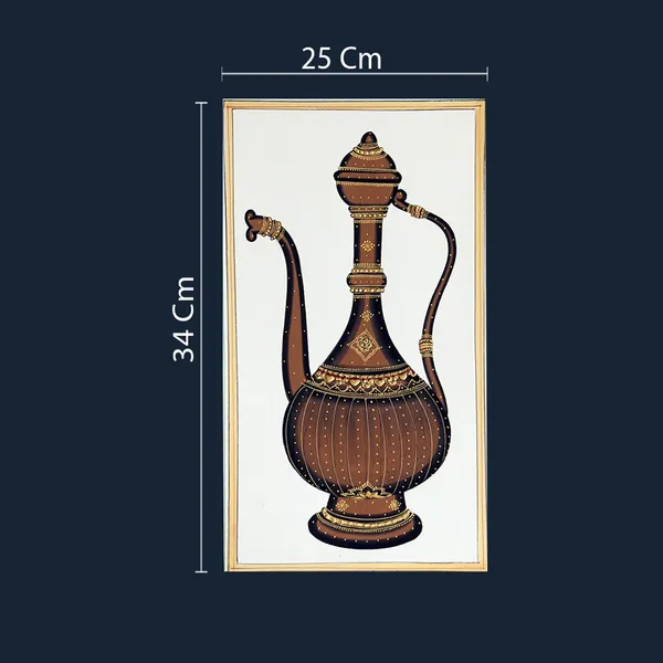 Rajasthani_Miniature_Handmade_Painting_Surahi_Black_Border_White_Background