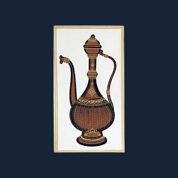 Rajasthani_Miniature_Handmade_Painting_Surahi_Black_Border_White_Background