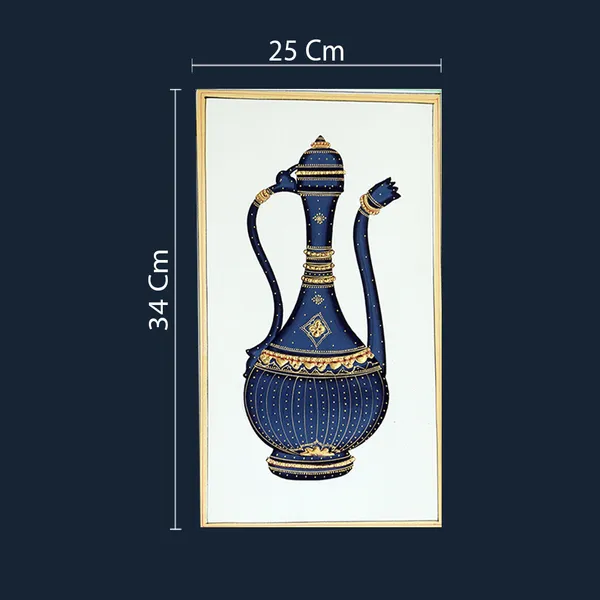 Rajasthani_Miniature_Handmade_Painting_Surahi_Black_Border_White_Background