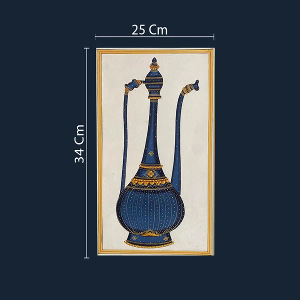 Rajasthani_Miniature_Handmade_Painting_Surahi_Black_Border_White_Background